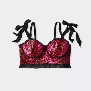 betsey johnson Pink and Black Leopard Print Bustier